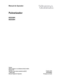 Pulvérisateur automoteur Valtra BS3330H, BS3335H pdf manuel de l'opérateur PT - Valtra manuels - VALTRA-ACW4388840