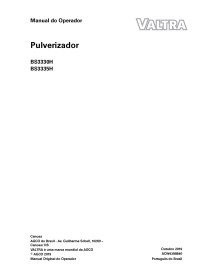Valtra BS3330H, BS3335H pulverizador autopropelido manual do operador em pdf PT - Valtra manuais