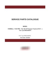 Case Farmall 110A Pro tractor pdf parts catalog  (696024965PC)