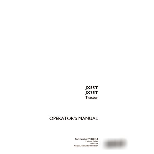 Manuel d'utilisation PDF du tracteur Case JX55T, JX75T (91886760)