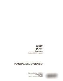 Manual del operador del tractor Case JX55T, JX75T PIN XXXX654999 (PDF) ES (91886766)