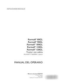 Manual del operador del tractor Case Farmall 80CL, 90CLm, 100CL, 110CL, 120CL (PDF) ES (92667777)