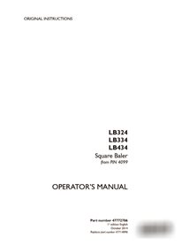 Case LB324, LB334, LB434 PIN 4099- baler pdf operator's manual  (47772786)
