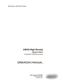 Case LB436 HD baler pdf operator's manual  (91815204)