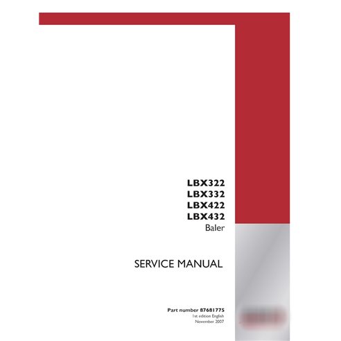 Manual de serviço em PDF da enfardadeira Case LBX322, LBX332, LBX422, LBX432 (87681775)