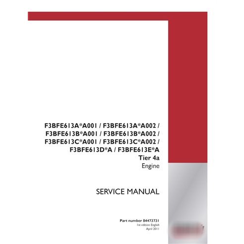 Manual de serviço em PDF do motor Case F3BFE613 Tier 4a (84473731)