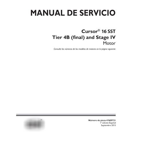 Manual de serviço em PDF do motor Case Cursor 16 SST - série F3JFE613x ES (47609721)