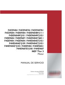 Manuel d'entretien PDF pour moteurs Case F4CE, F4DE, F4GE, F4HE NEF Tier 3 (47597674)