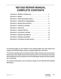 Manual de serviço em PDF da enfardadeira Case WD1203 (87744701)