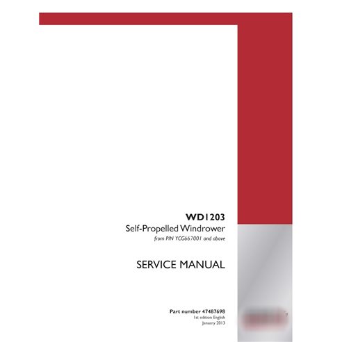 Manuel d'entretien PDF de l'andaineuse Case WD1203 PIN YCG667001 (47487698)