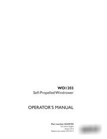 Case WD1203 windrower pdf operator's manual  (84309785)