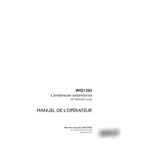 Case WD1203 PIN YBG664601 - manual do operador em PDF da enfardadeira FR (84415433)
