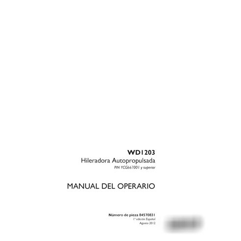 Manuel d'utilisation de l'andaineuse Case WD1203 PIN YCG667001 (pdf) (84570831)