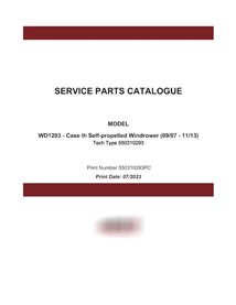 Catalogue de pièces détachées pour andaineur Case WD1203 (pdf) (550310293PC)