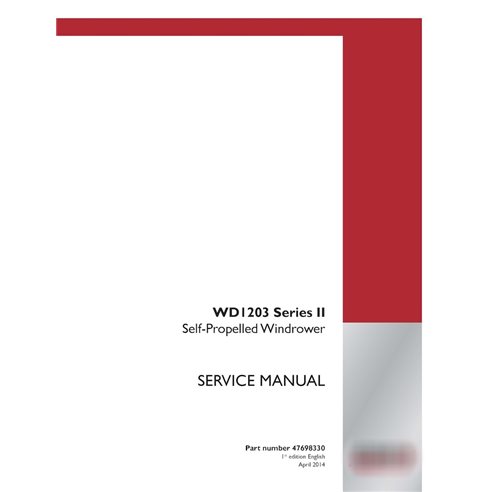 Manuel d'entretien PDF de l'andaineur Case WD1203 Série II (47698330)