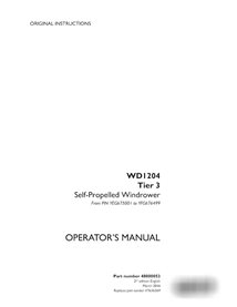 Manuel d'utilisation PDF de l'andaineuse Case WD1204 Tier 3 PIN YEG675001 à YFG676499 (48000053)