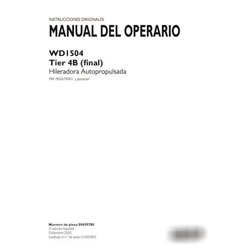 Case WD1504 Tier 4b PIN YKG679001 - manual do operador em PDF ES (90439788)