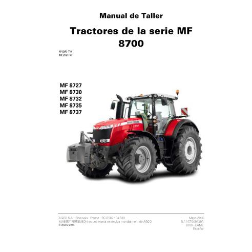 Massey Ferguson MF 8727, MF 8730, MF 8735, MF 8737 tracteur pdf manuel de service atelier ES - Massey Ferguson manuels