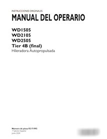 Case WD1505, WD2105, WD2505 windrower pdf operator's manual ES (92171993)