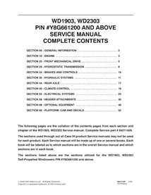 Case WD1903, WD2303 PIN Y8G661200- windrower pdf service manual  (84211429)