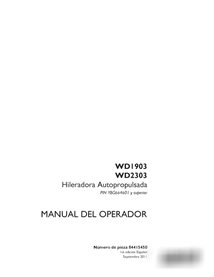 Manual del operador de la segadora hileradora Case WD1903, WD2303 PIN YBG664601 (PDF) ES (84415450)