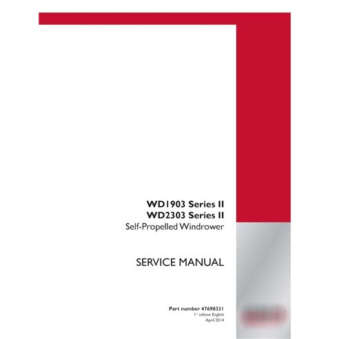 Case WD1903, WD2303 Series II windrower pdf service manual  (47698331)