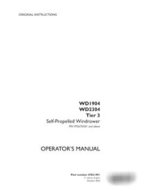 Manual do operador da enfardadeira Case WD1904, WD2304 PIN YFG676501 em PDF (47821091)