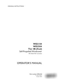 Case WD2104, WD2504 PIN YGG677501- windrower pdf operator's manual  (47981424)