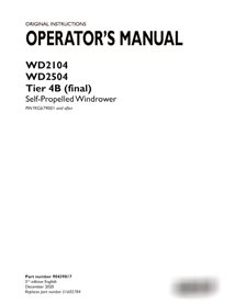 Manual do operador da enfardadeira Case WD2104, WD2504 PIN YKG679001 em PDF (90439817)