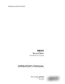 Manual do operador da enfardadeira Case RB565 PIN YHN195127 em PDF (48095409)