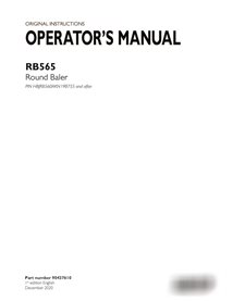 Manual del operador de la empacadora Case RB565 PIN HBJRB560AKN198755 (PDF) (90437610)