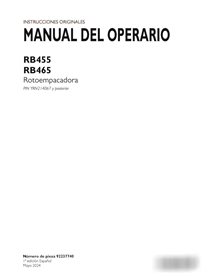 Manual do operador da enfardadeira Case RB455, RB465 PIN YRN214067 e posteriores em PDF ES (92237740)