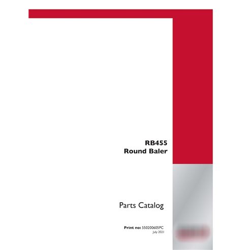 Catalogue de pièces détachées pour presse à balles Case RB455 (pdf) (550200605PC)