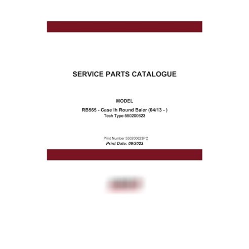 Case RB455 baler pdf parts catalog  (550200623PC)