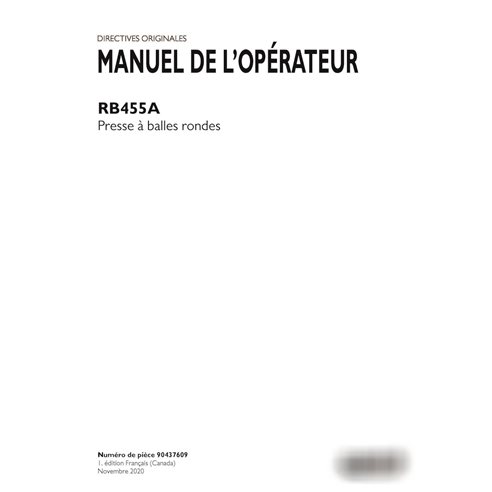 Case RB455A baler pdf operator's manual ES (90437609)