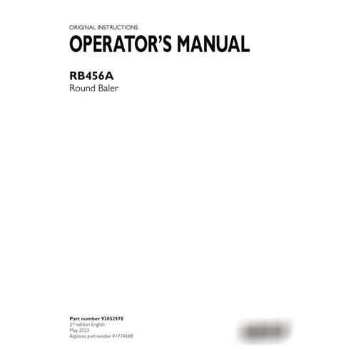 Case RB456A baler pdf operator's manual  (92052978)