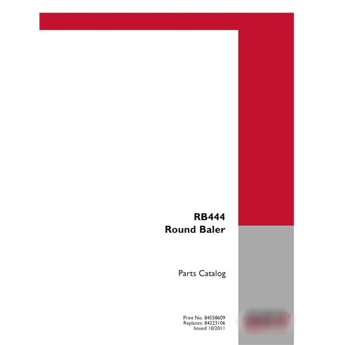 Case RB444 baler pdf parts catalog  (84558609)