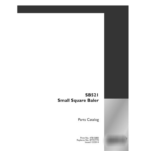Case SB521 baler pdf parts catalog  (47815883)