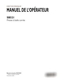 Manual do operador da enfardadeira Case SB521 em PDF FR (90437659)