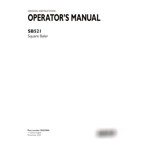 Manual del operador de la empacadora Case SB521 (PDF) (90437665)
