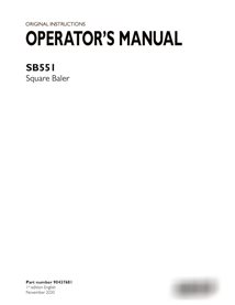 Case SB551 baler pdf operator's manual  (90437681)