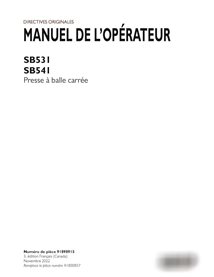 Manual do operador da enfardadeira Case SB531, SB541 em PDF FR (91898915)