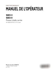 Manuel d'utilisation de la presse à balles Case SB531, SB541 PIN xPN312197 (pdf) FR (92050322)