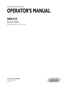 Case SB541C xPN312197- baler pdf operator's manual  (92050326)