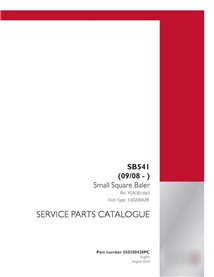 Catálogo de peças em PDF da enfardadeira Case SB541 PIN YGN301663 (550200428PC)