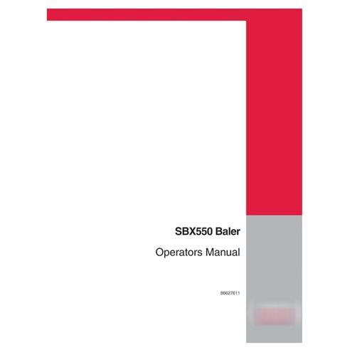 Manual del operador de la empacadora Case SBX550 (PDF) (86627611)