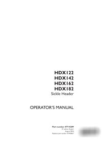 Manual del operador del cabezal de hoz Case HDX122, HDX142, HDX162, HDX182 (PDF) (47710289)