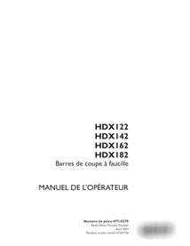 Case HDX122, HDX142, HDX162, HDX182 Sickle header pdf operator's manual  (47710279)