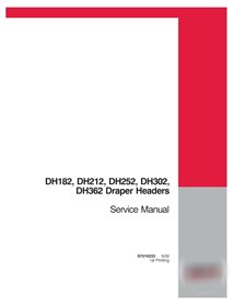 Manuel de service PDF de l'en-tête Draper Case DH182, DH212, DH 252, DH302, DH362 (87519333)