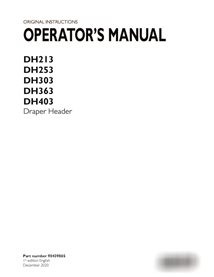 Manual del operador en formato PDF de los cabezales de corte Case DH213, DH253, DH303, DH363 y DH403 (90439865)